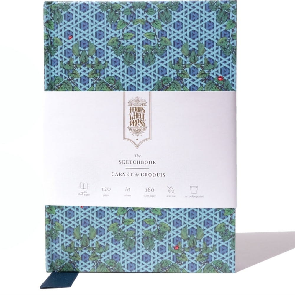 ⭐*NIB!* The Sketchbook A5: Enveloped in Rattan - Teal from Ferris Wheel Press